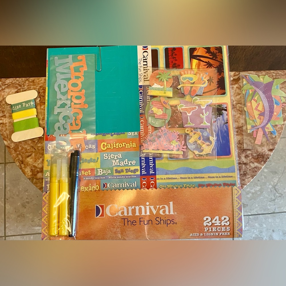 CARNIVAL CRUISE SCRAPBOOK KIT; 242 pieces; NWT.